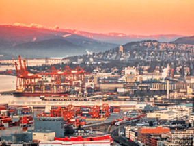 The image of Vancouver from Harbour Centre