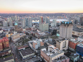 The image of Vancouver from Harbour Centre