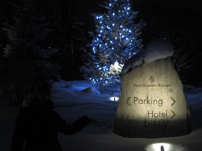 Four Seasons hotel sign in Whistler