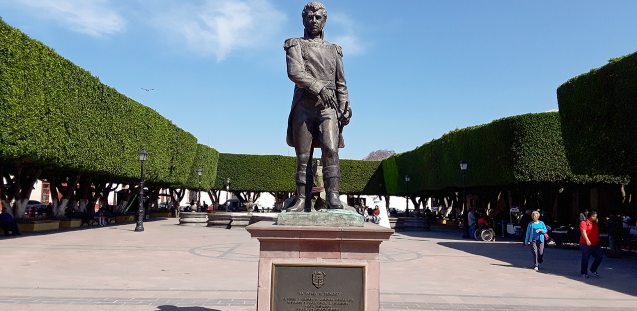 The statue of Vicente Guerrero the fighter for the imdependence