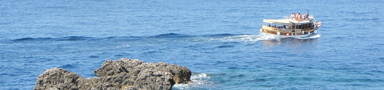 Dubrovnik, the old city with the view to Cavtat at a sunset.