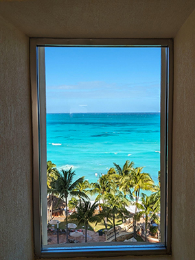 An image from the balcony onto the sea