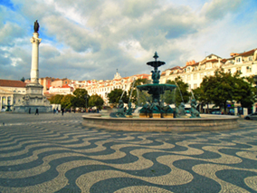 Details from the cobblestone street, Lisbon