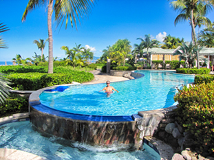 The image from the resort pool