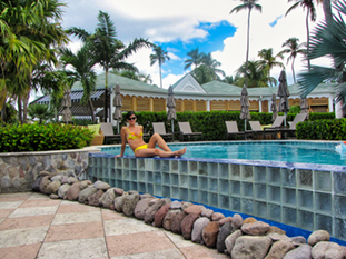 The image from the resort pool