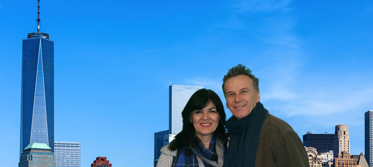 An image of me and my wife in New York