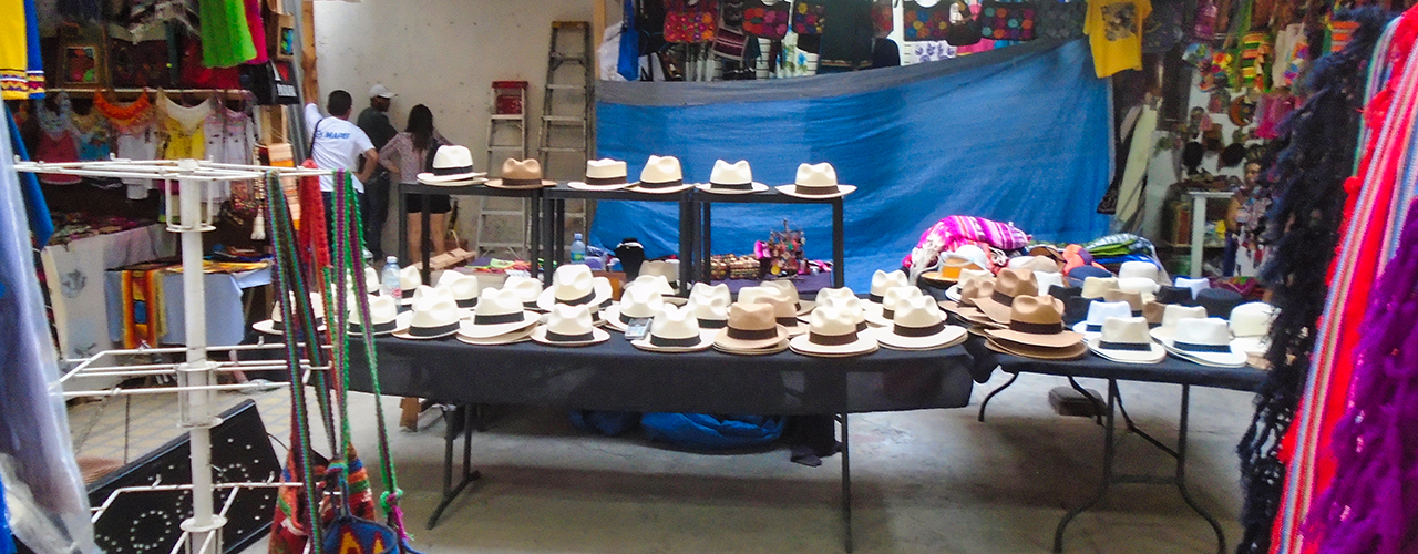 An image of Panam hats from the nearby store