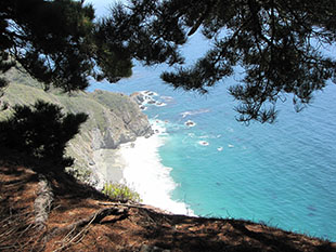 Beach and terrain image from California route 1