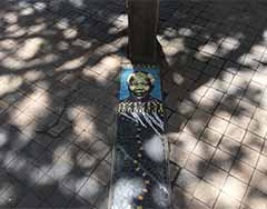 Johanesburg center: Nelson Mendela mosaic on the street