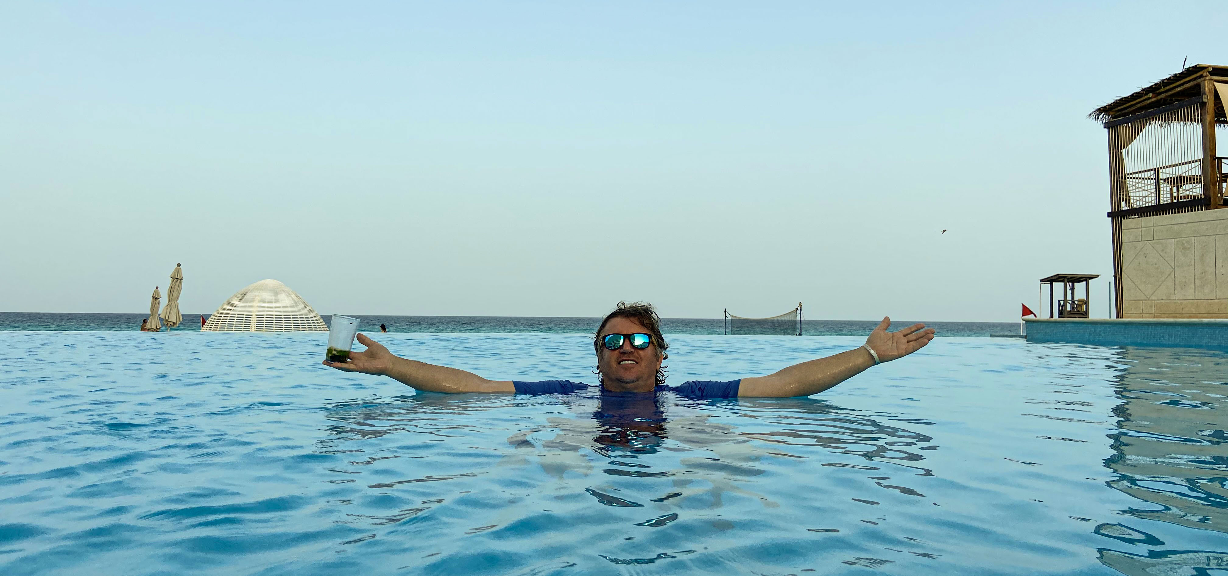 Our friend Mike in the pool.