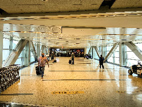The empty Houston airport that morning